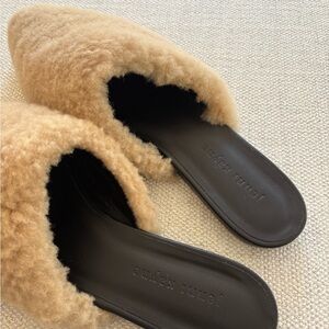 Jenni Kayne Tan Shearling Slippers